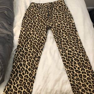 Jeans | Leopard Print Denim Pants 